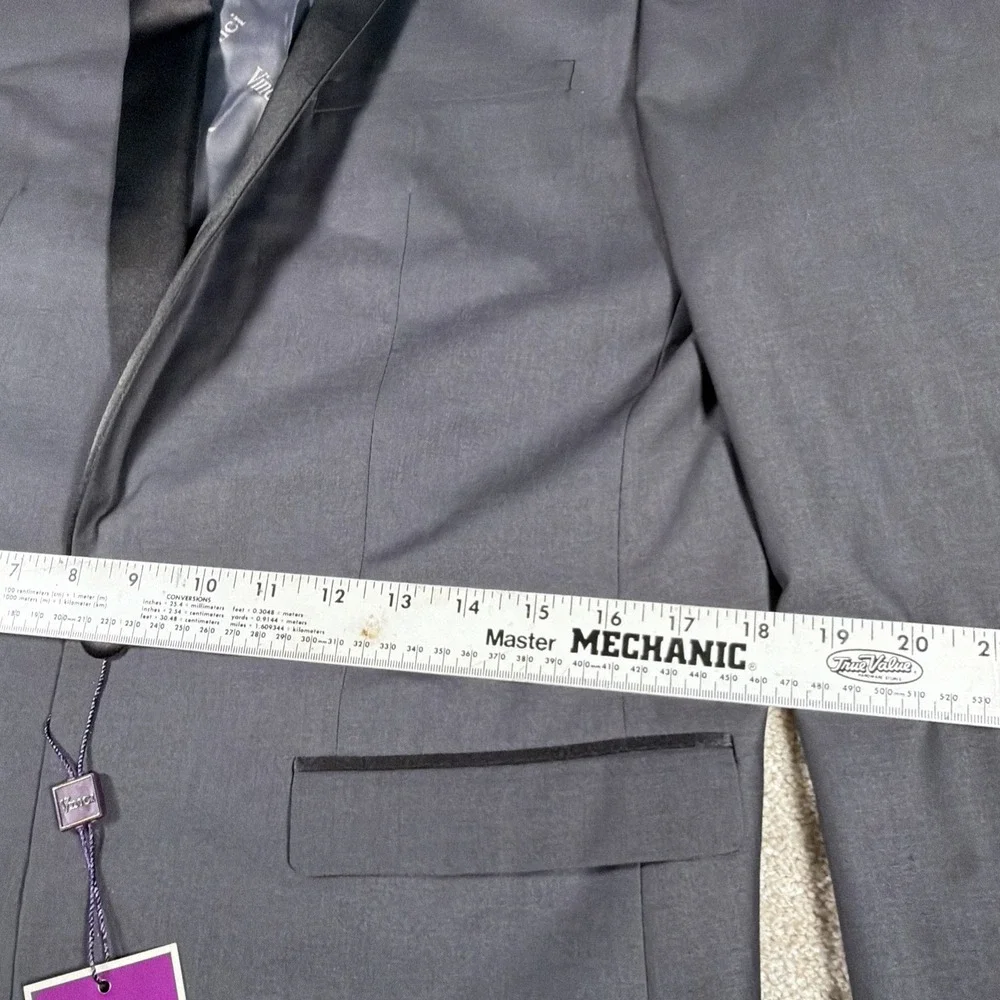 Vinci Mens Blazer‎ Zegna Tuxedo Jacket 38L Heathered Gray Formal Wedding NEW